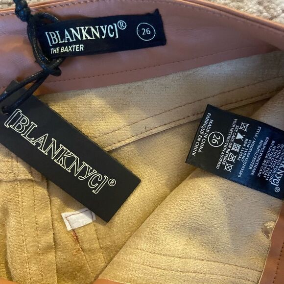 NWT NYC The Baxter Ribcage Straight Leg
High Waist Faux Leather Pants Brown 26 - Picture 11 of 15